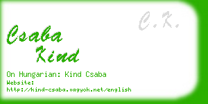 csaba kind business card